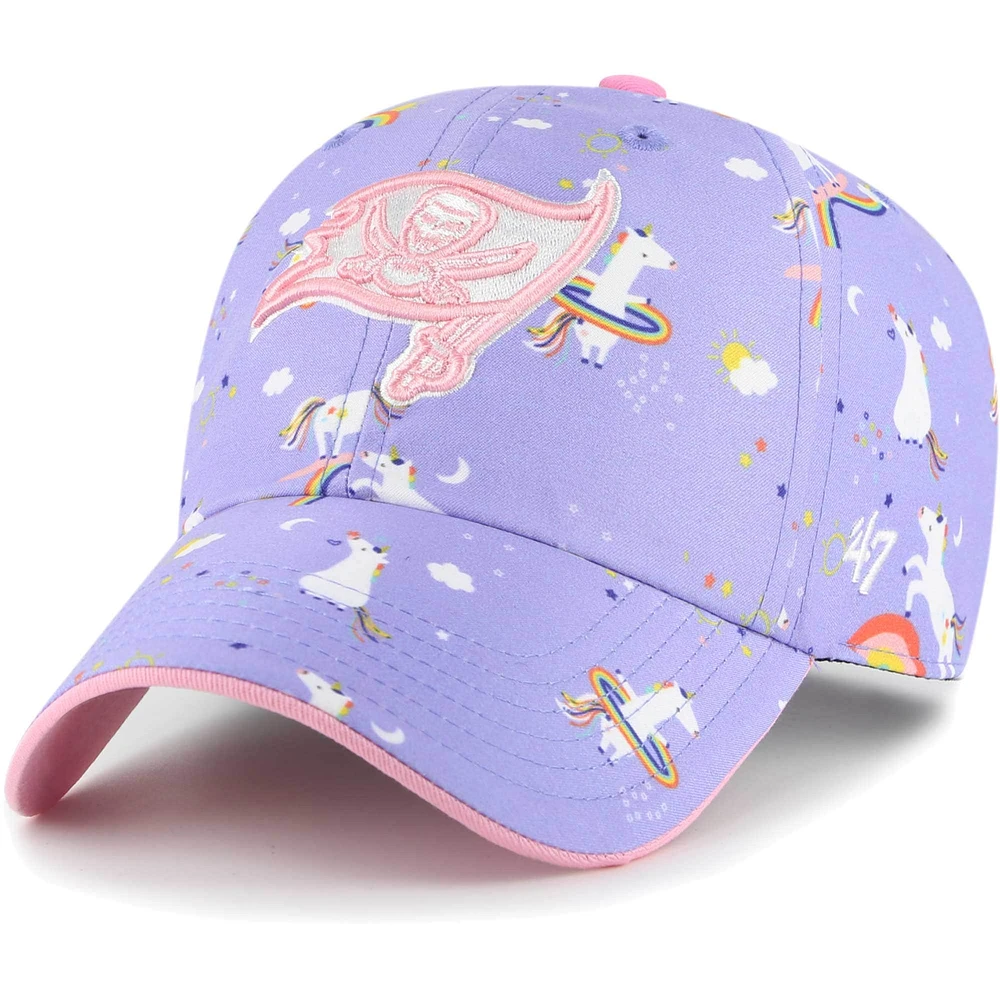 Bonnet réglable pour fille d'âge préscolaire '47 Lavande Tampa Bay Buccaneers Unicorn Clean Up