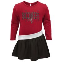 Girls Toddler Red/Black Tampa Bay Buccaneers Heart To Jersey Tunic Dress