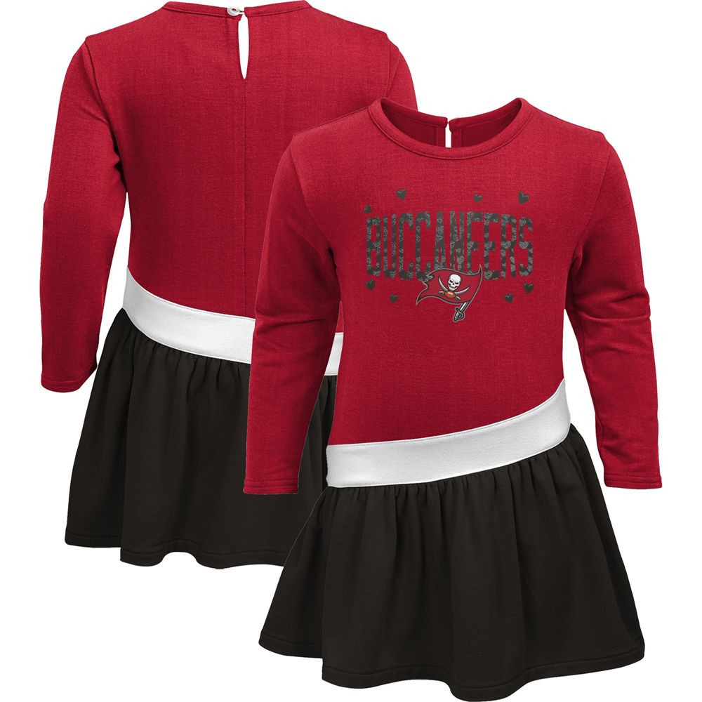 Girls Toddler Red/Black Tampa Bay Buccaneers Heart To Jersey Tunic Dress