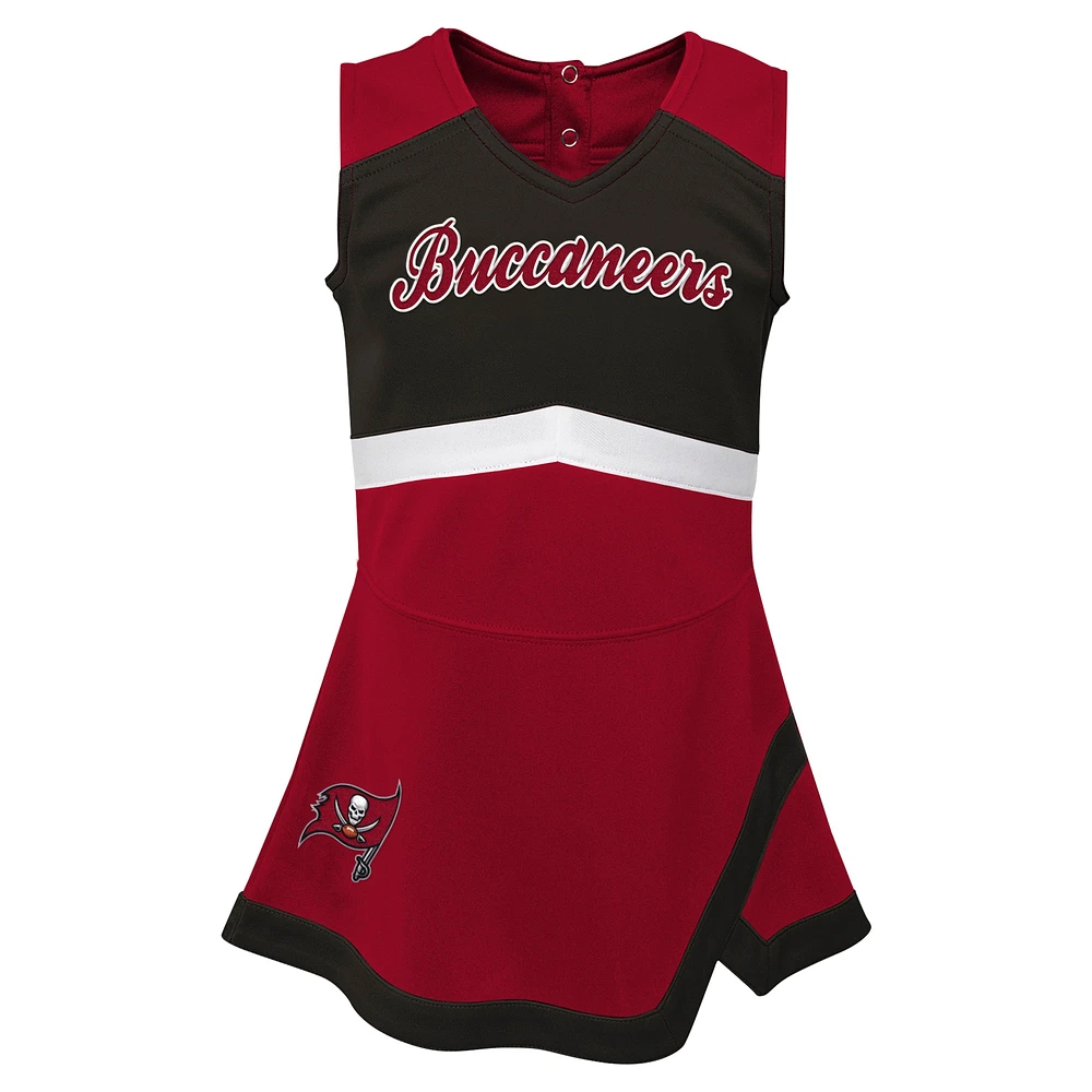 Girls Toddler Red Tampa Bay Buccaneers Cheer Captain Dress with Bloomers