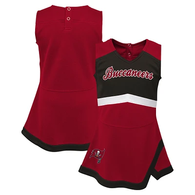 Girls Toddler Red Tampa Bay Buccaneers Cheer Captain Dress with Bloomers