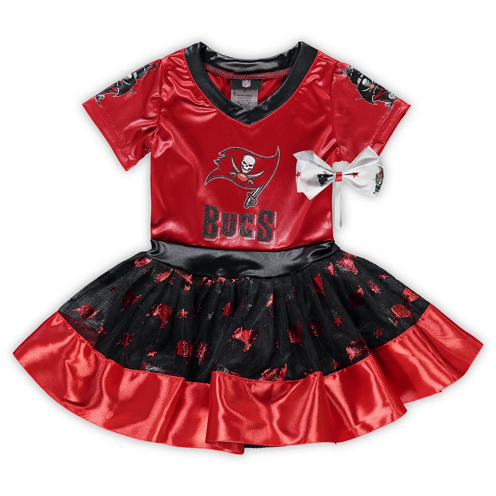 Girls Toddler Red Tampa Bay Buccaneers Tutu Tailgate Game Day V-Neck Costume