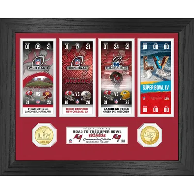 Tampa Bay Buccaneers Highland Mint Super Bowl LV Bound 13'' x 16'' Road to the Super Bowl Bronze Coin Ticket Photo Mint