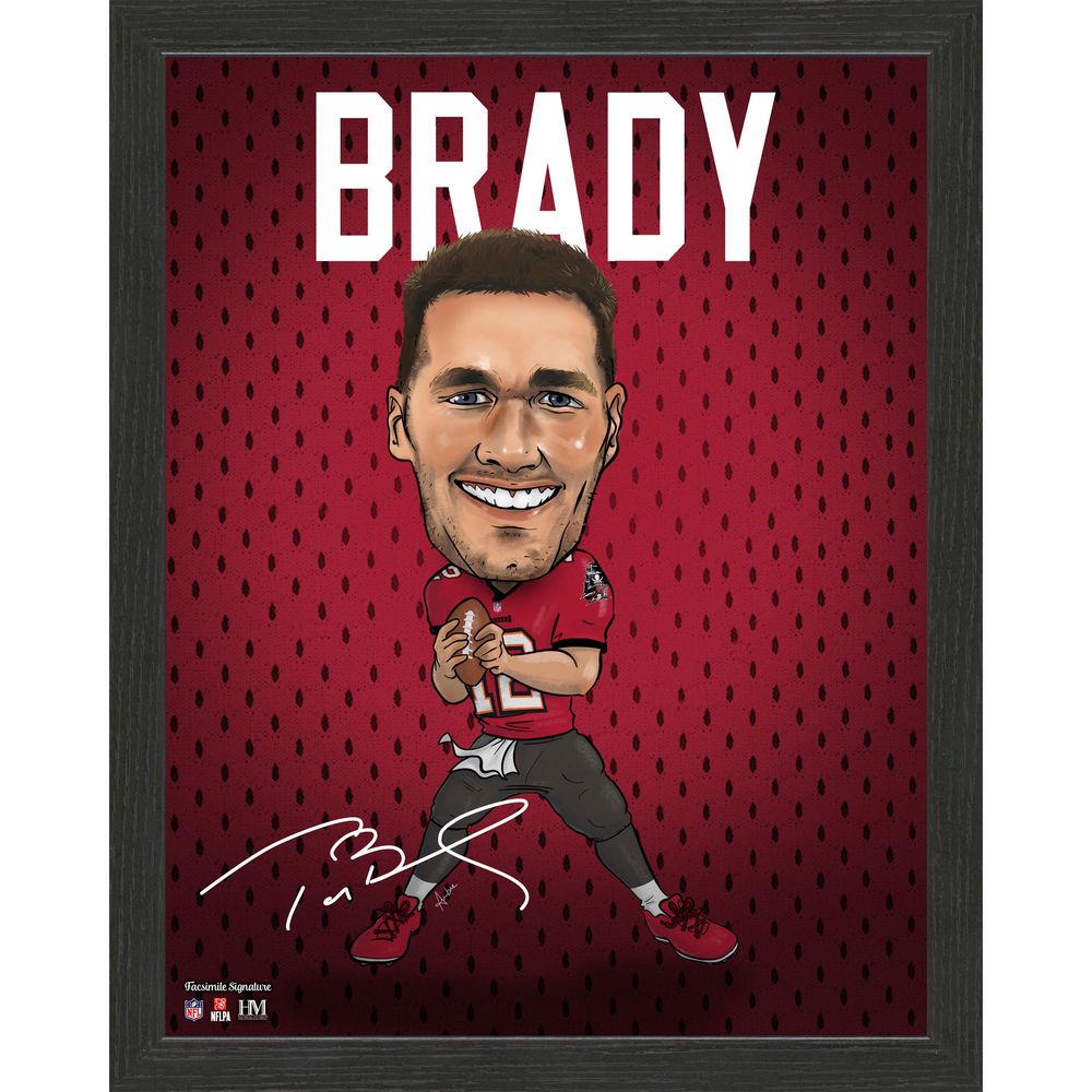 Highland Mint Tom Brady Tampa Bay Buccaneers 13" x 16" Caricature - Framed Photo