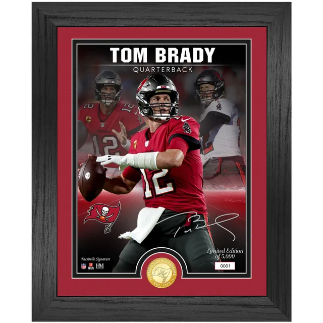 Highland Mint Tom Brady 7-Time Super Bowl Champion Ticket 18'' x 22''  Silver Coin Photo Mint