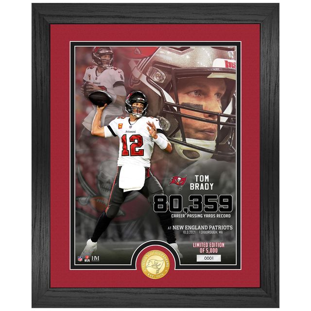 Tom Brady Patriots Buccaneers 12x15 HOF Stats Plaque