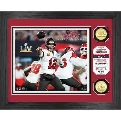 Tom Brady Tampa Bay Buccaneers Autographed 16 x 20 Super Bowl LV Trophy Photograph