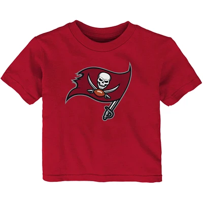 T-shirt rouge Tampa Bay Buccaneers avec logo primaire pour bébé