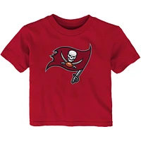 T-shirt rouge Tampa Bay Buccaneers avec logo primaire pour bébé