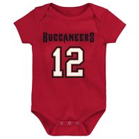 Infant Tom Brady Red Tampa Bay Buccaneers Mainliner Player Name & Number Bodysuit