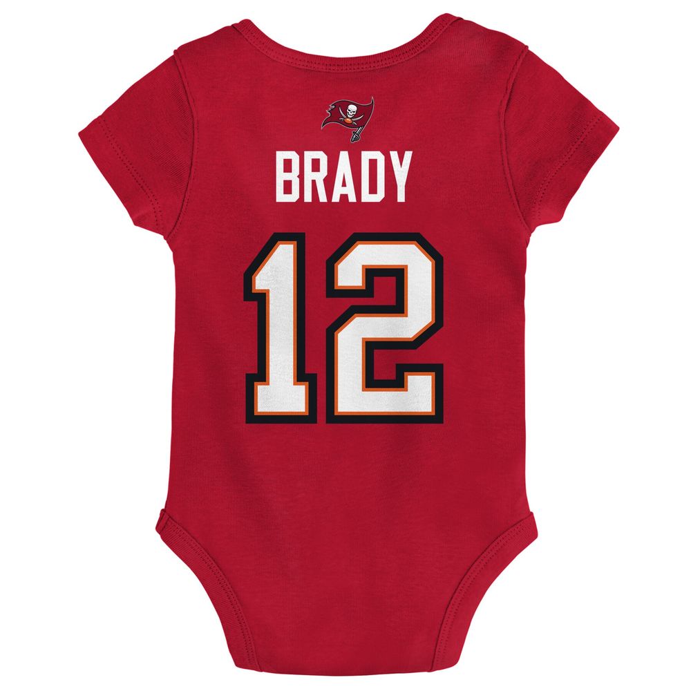 Infant Tom Brady Red Tampa Bay Buccaneers Mainliner Player Name & Number Bodysuit