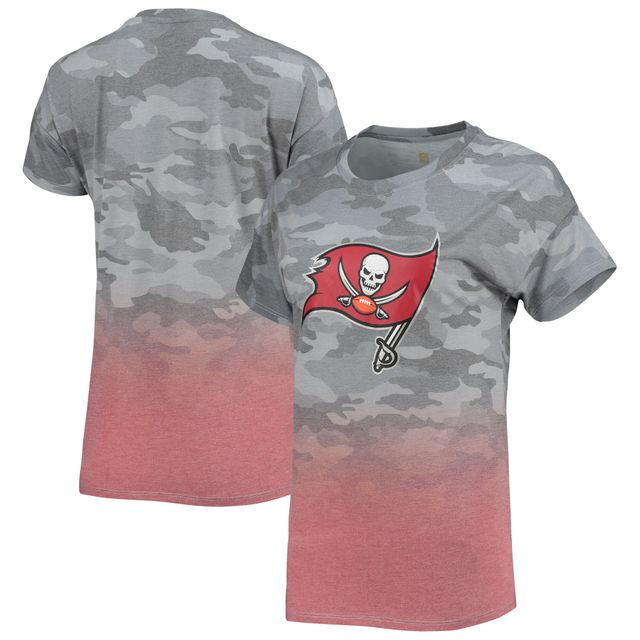 T-shirt gris/rouge Tampa Bay Buccaneers Beth Camo Dip-Dye pour juniors