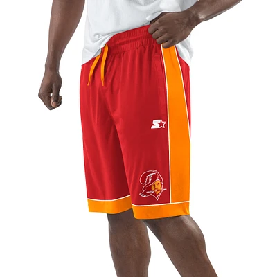 Short rouge Starter pour homme avec logo vintage des fans Buccaneers de Tampa Bay
