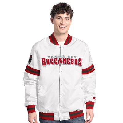 Men's Starter  White Tampa Bay Buccaneers Scout Full-Snap Varsity Jacket