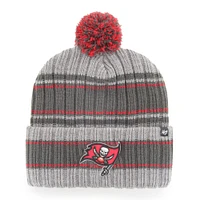 Bonnet en tricot à revers Rexford '47 Graphite Tampa Bay Buccaneers pour homme avec pompon