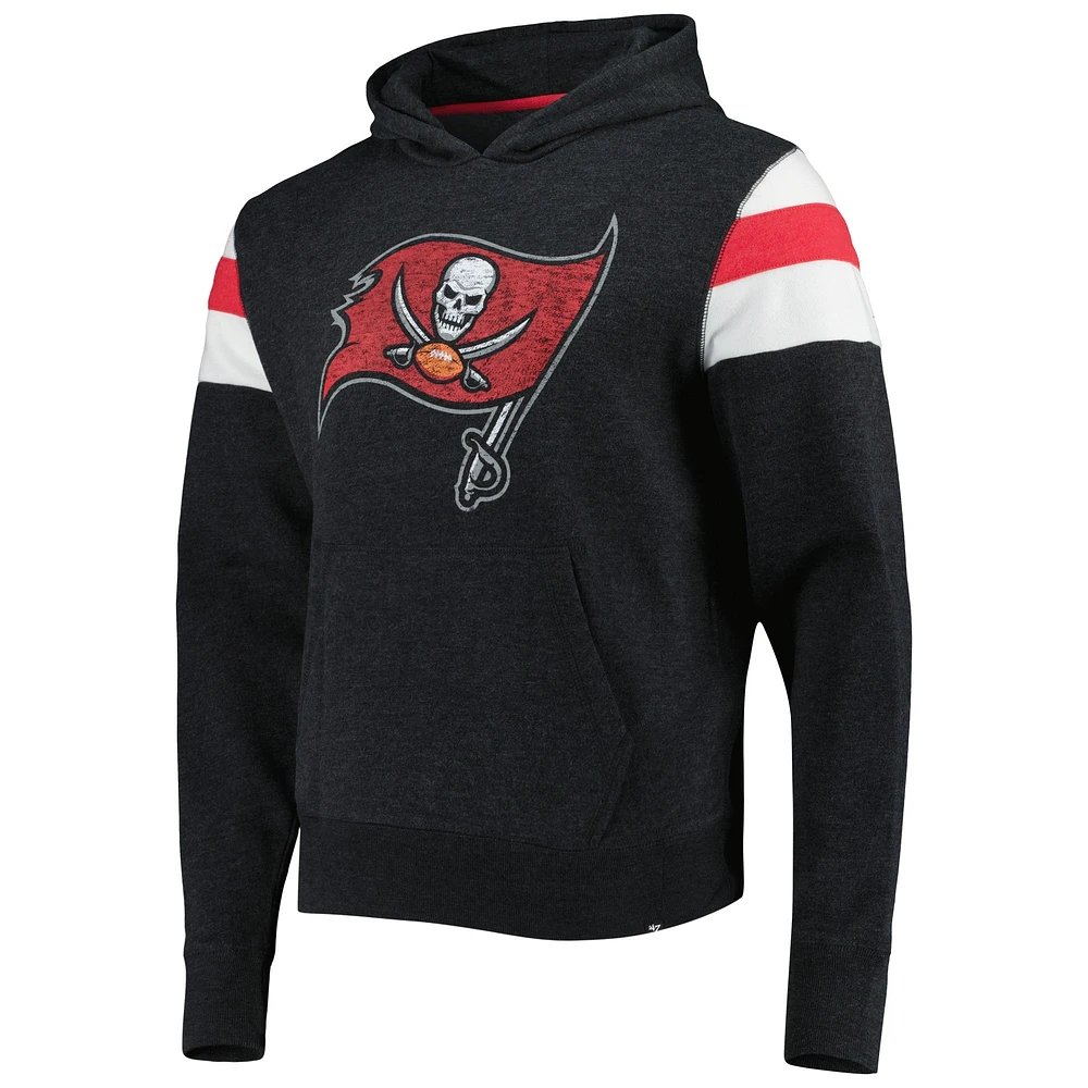 Men's '47 Heathered Black Tampa Bay Buccaneers Premier Nico Pullover Hoodie