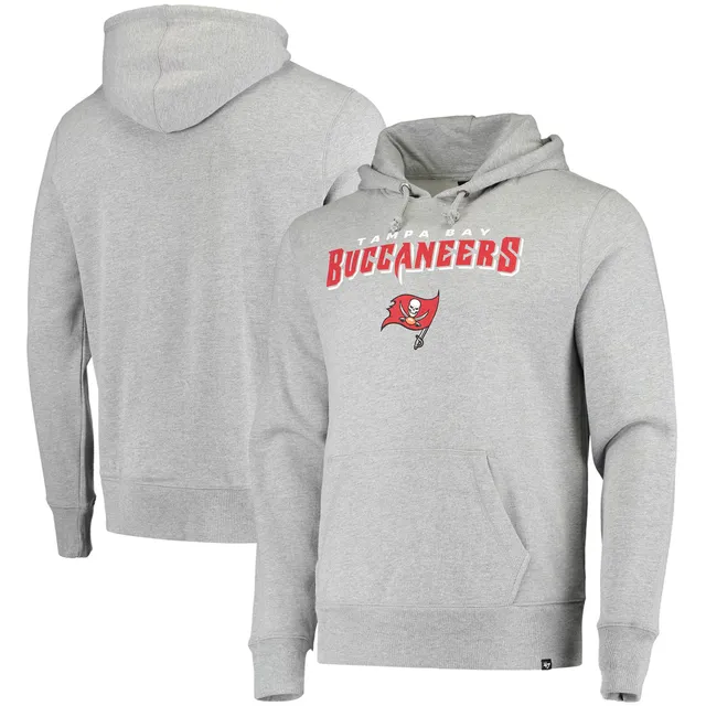 47 Brand Men's Heathered Gray, Red Tampa Bay Buccaneers Franklin Wooster  Long Sleeve Hoodie T-shirt