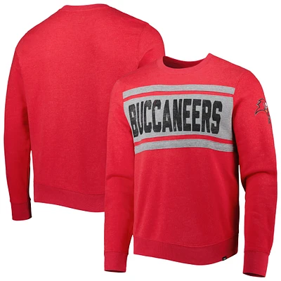 Men's '47 Heathered Red Tampa Bay Buccaneers Bypass Tribeca Pullover Sweatshirt