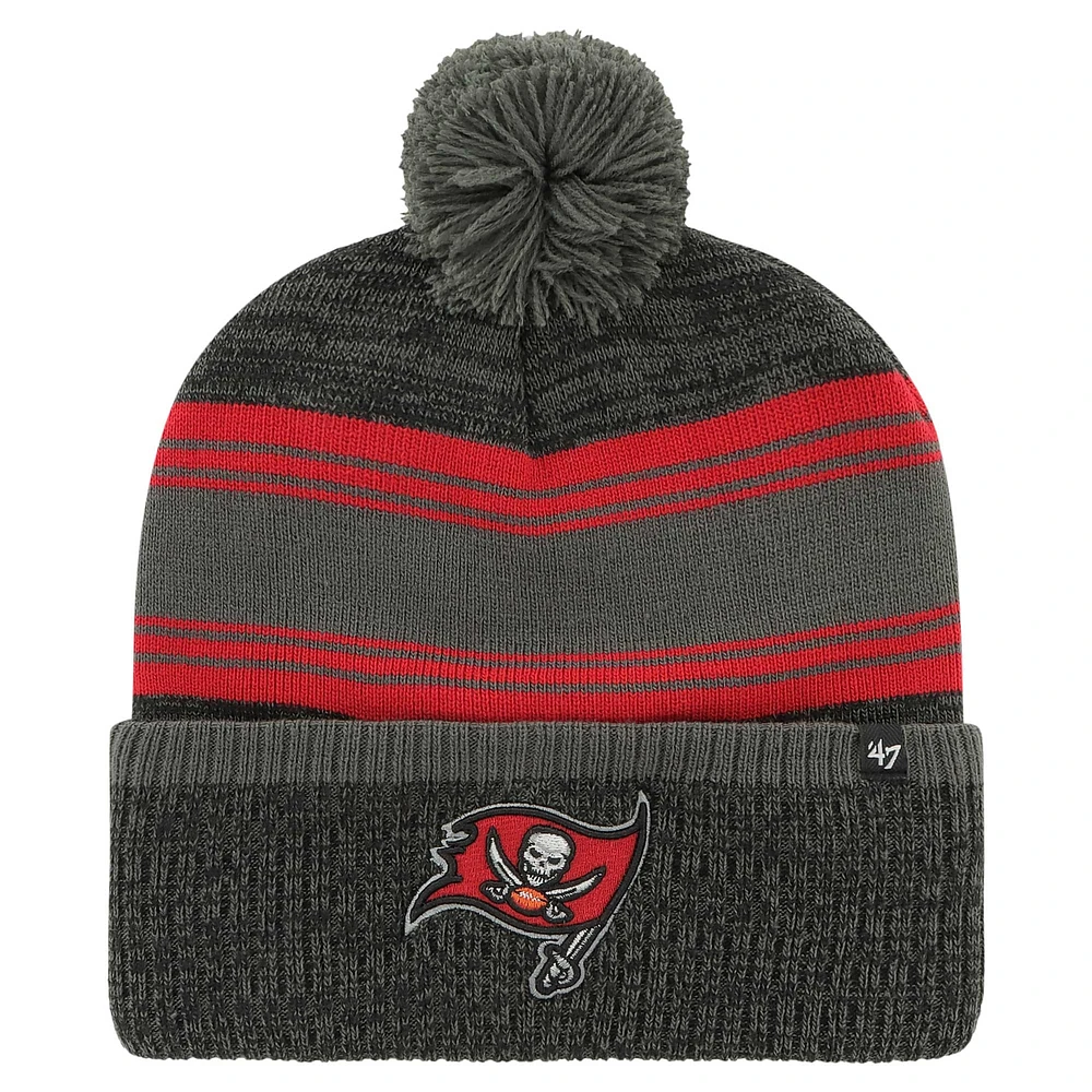 Men's '47 Pewter Tampa Bay Buccaneers Fadeout Cuffed Knit Hat with Pom