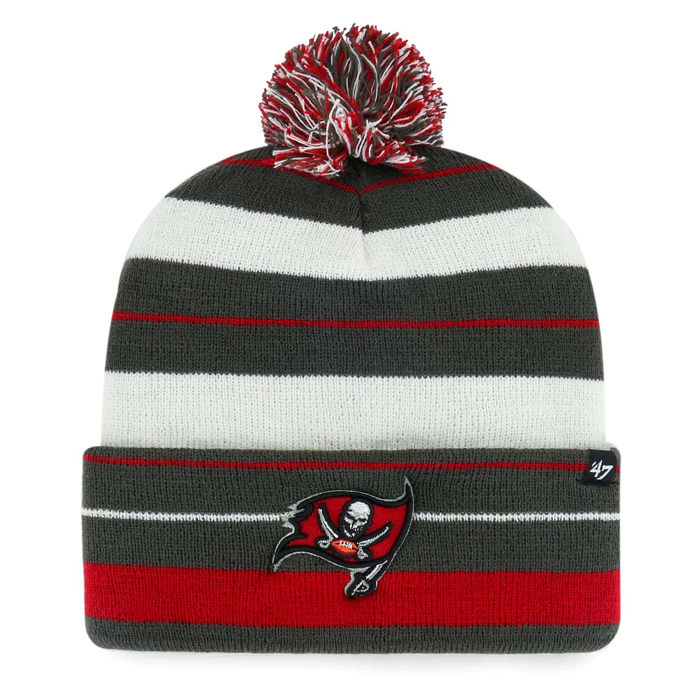 Bonnet en tricot à revers Powerline '47 Pewter Tampa Bay Buccaneers pour hommes avec pompon