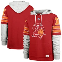 Men's '47 Red Tampa Bay Buccaneers  Throwback Double Header Blitz Cornerback Pullover Hoodie