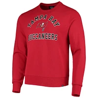 Men's '47 Red Tampa Bay Buccaneers Varsity Arch Headline Fleece Pullover Sweatshirt