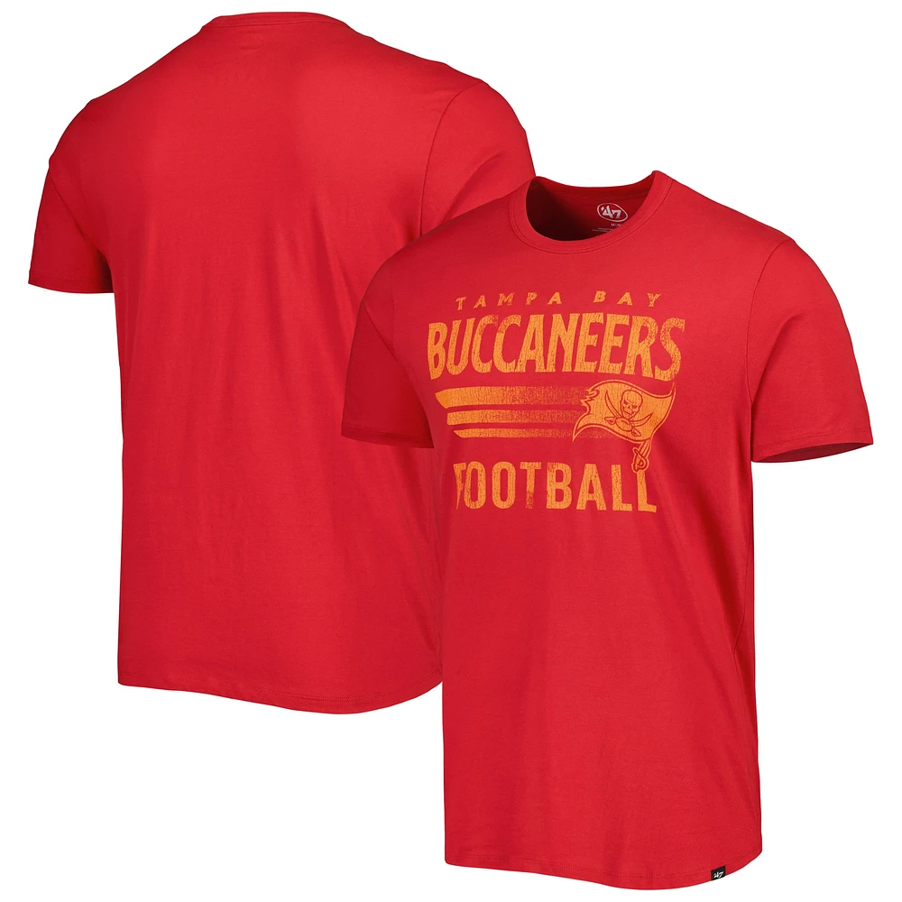 Men's '47 Red Tampa Bay Buccaneers Wordmark Rider Franklin T-Shirt