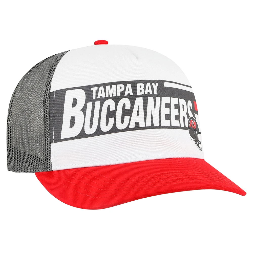 Casquette ajustable Stack Line Hitch Trucker blanche/rouge des Buccaneers de Tampa Bay pour homme '47