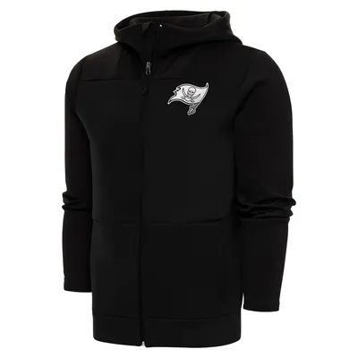 Tampa Bay Buccaneers Antigua Metallic Logo Protect Full-Zip Hoodie - Black