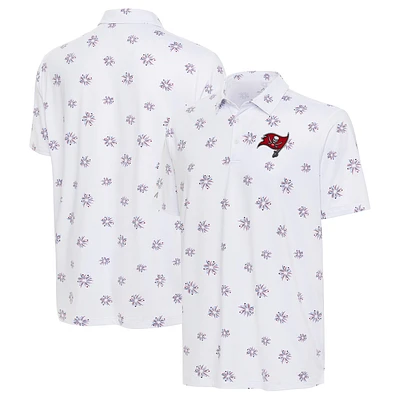 Polo antigua blanc pour hommes des Buccaneers de Tampa Bay Fireworks