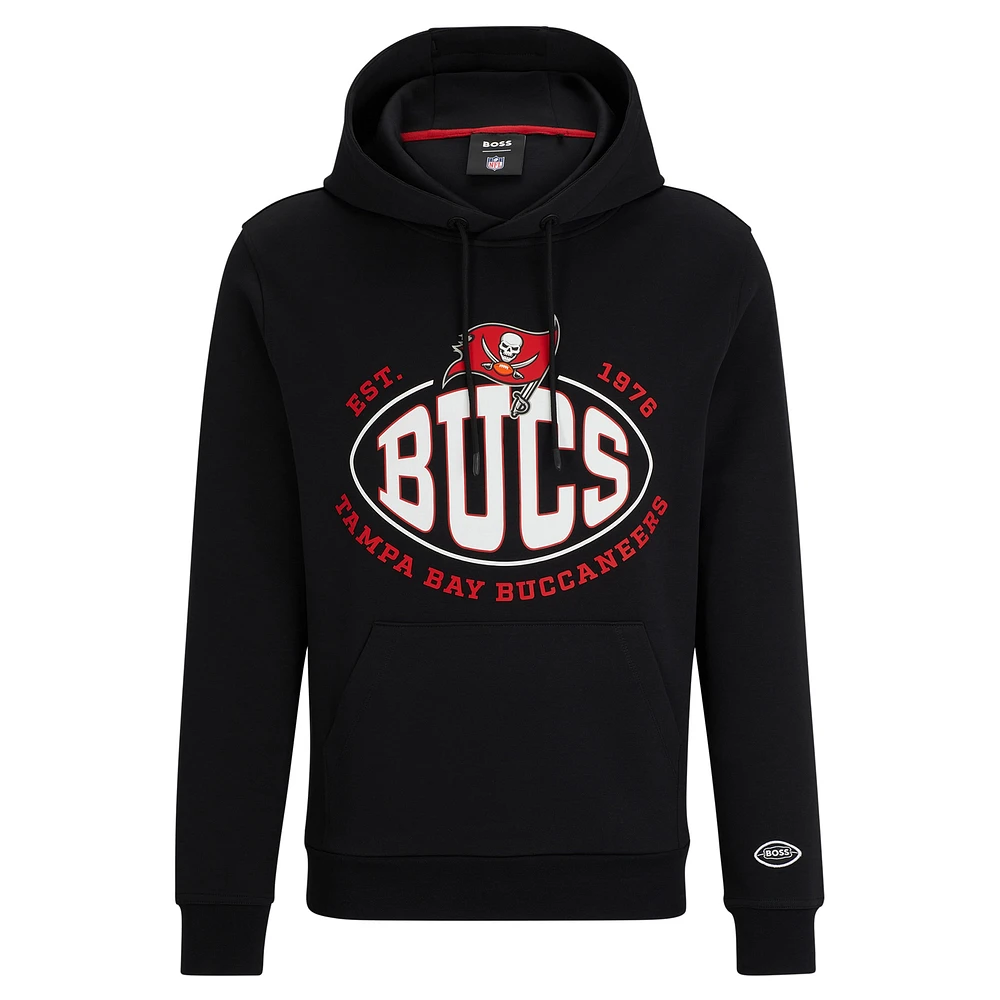 Men's BOSS X NFL Black Tampa Bay Buccaneers Touchback Pullover Hoodie