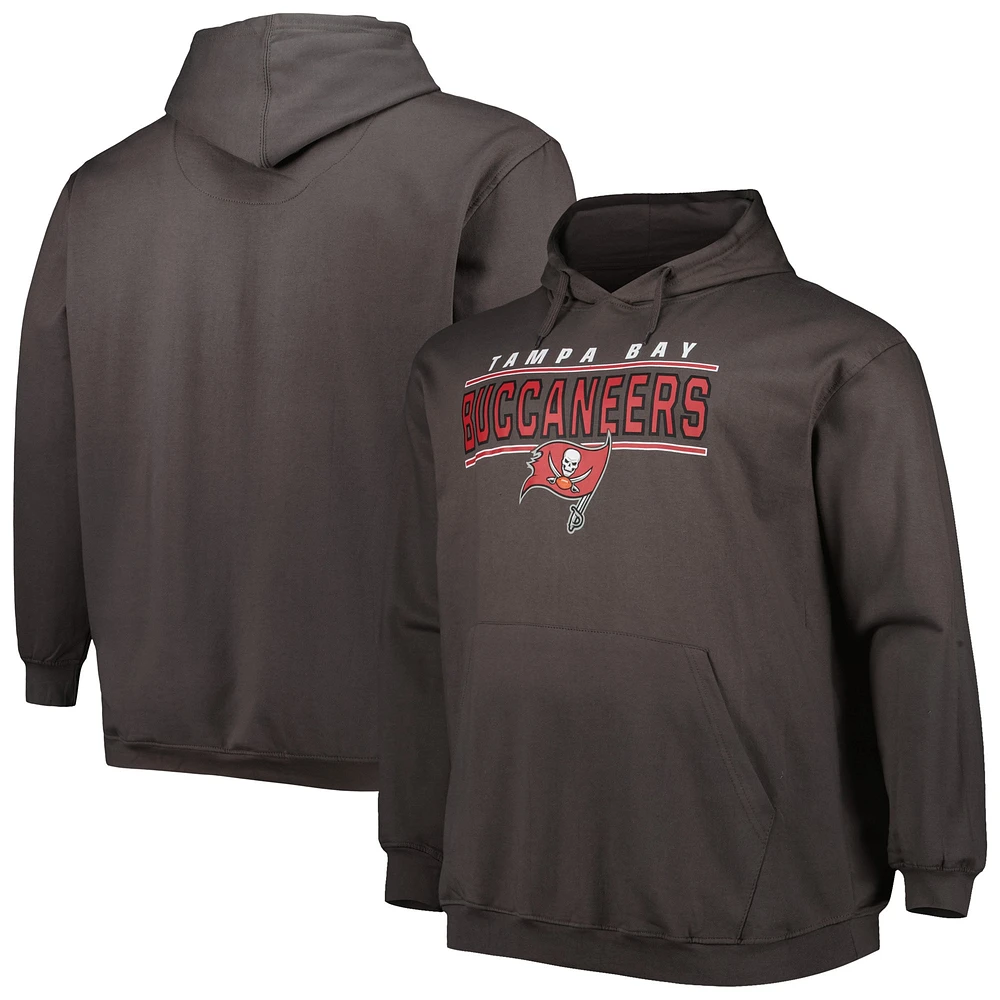 Sweat à capuche avec logo Big & Tall Tampa Bay Buccaneers gris anthracite pour homme