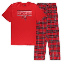 Men's Concepts Sport Red/Black Tampa Bay Buccaneers Big & Tall Flannel Sleep Set