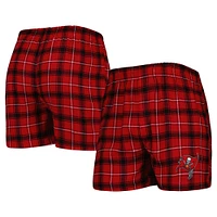 Concepts Sport Rouge/Noir Tampa Bay Buccaneers Ledger Boxer en flanelle