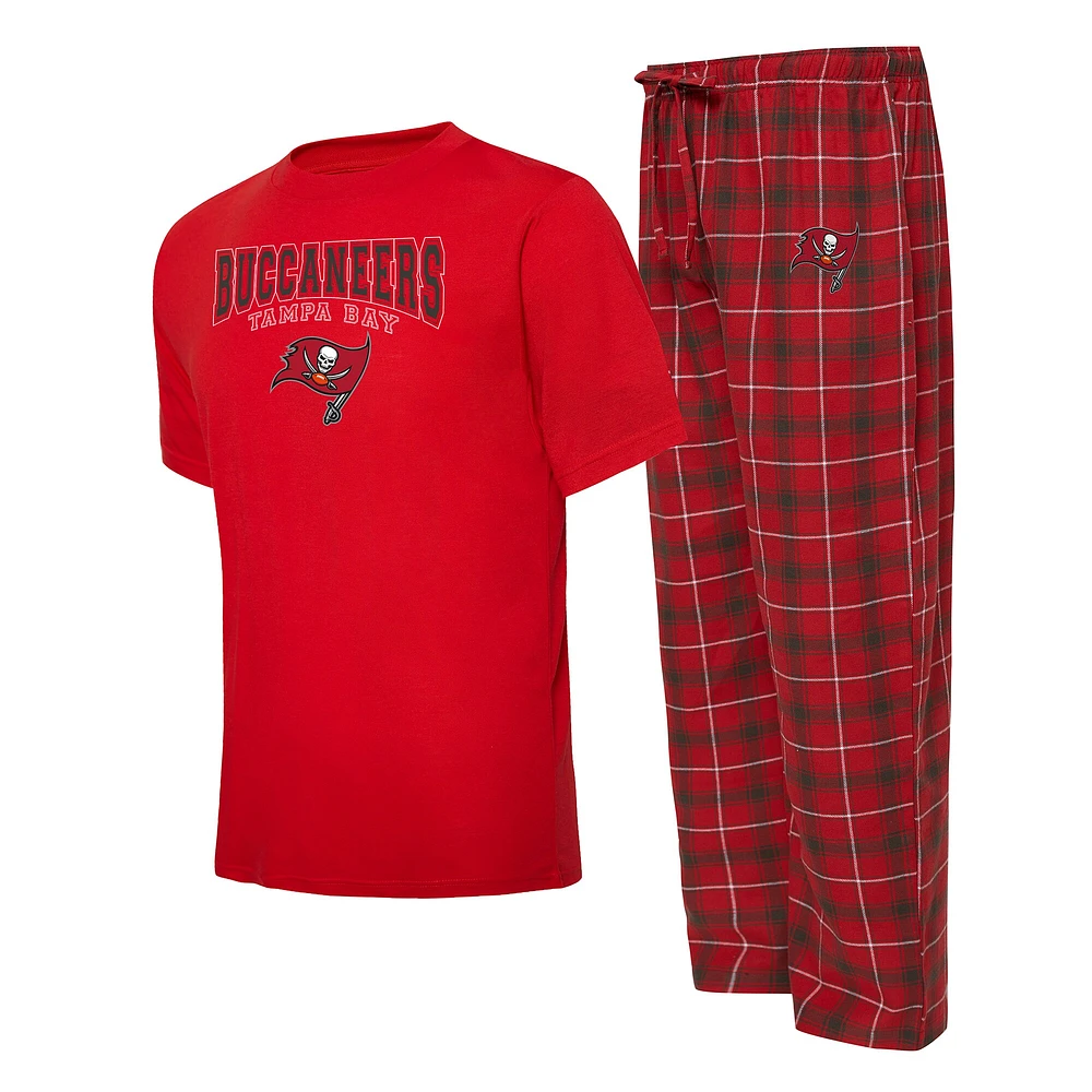 Men's Concepts Sport Red/Pewter Tampa Bay Buccaneers Arctic T-Shirt & Pajama Pants Sleep Set