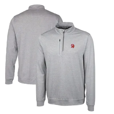 Tampa Bay Buccaneers Cutter & Buck Stealth Heathered Big Tall Throwback Logo Quarter-Zip Pullover Top