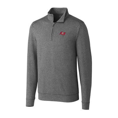 Tampa Bay Buccaneers Cutter & Buck Big Tall Shoreline Half-Zip Pullover Jacket - Heather Charcoal