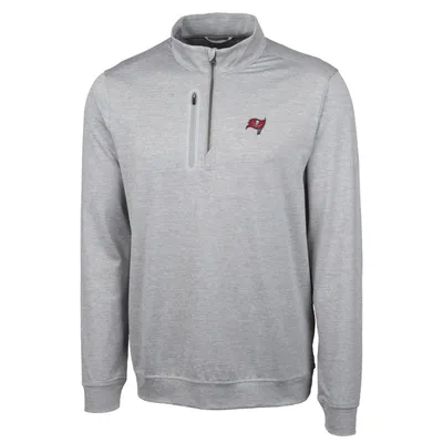 Tampa Bay Buccaneers Cutter & Buck Big Tall Stealth Quarter-Zip Pullover Jacket - Heather Gray