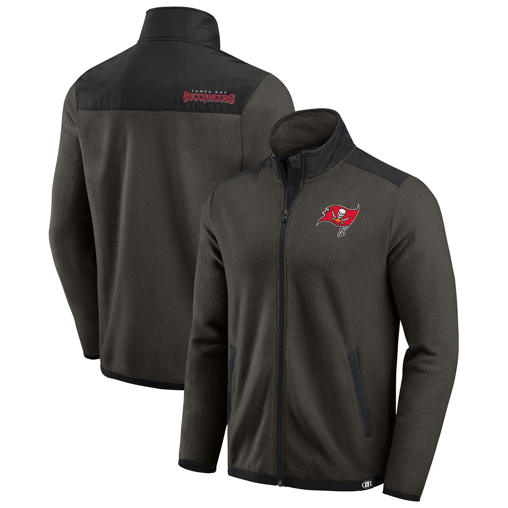 Men's Darius Rucker Collection by Fanatics Pewter Tampa Bay Buccaneers Color Block Polar Fleece Full-Zip Jacket