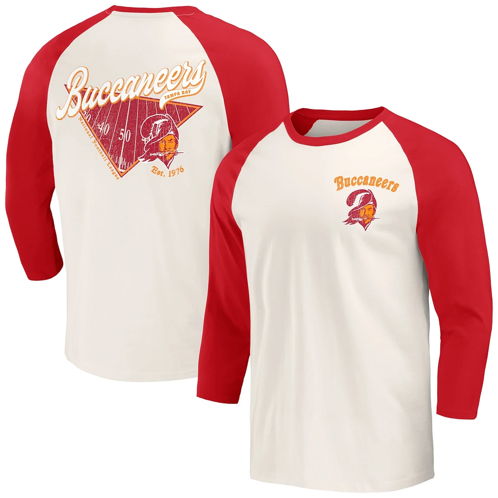 T-shirt à manches 3/4 raglan rouge/blanc pour homme de la collection Darius Rucker Fanatics des Buccaneers Tampa Bay