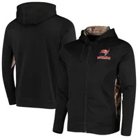 Men's Dunbrooke Black/Realtree Camo Tampa Bay Buccaneers Decoy Tech Fleece Full-Zip Hoodie