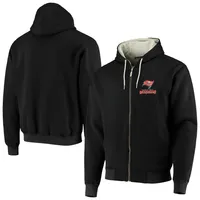 Men's Dunbrooke Black Tampa Bay Buccaneers Craftsman Thermal-Lined Full-Zip Hoodie