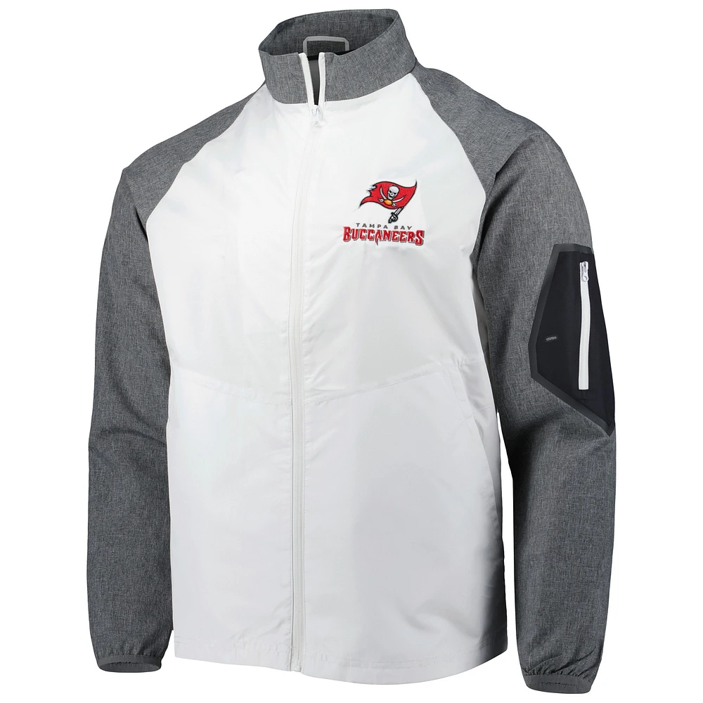 Men's Dunbrooke White Tampa Bay Buccaneers Hurricane Raglan Full-Zip Windbreaker Jacket