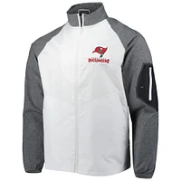 Men's Dunbrooke White Tampa Bay Buccaneers Hurricane Raglan Full-Zip Windbreaker Jacket