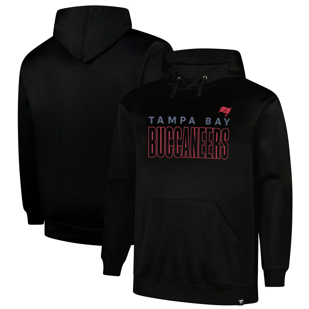 Sweat à capuche en polaire noir Fanatics Tampa Bay Buccaneers pour hommes, grande taille