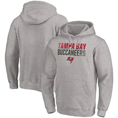 Tampa Bay Buccaneers Fanatics Branded Fade Out Fitted Pullover Hoodie - Heather Gray