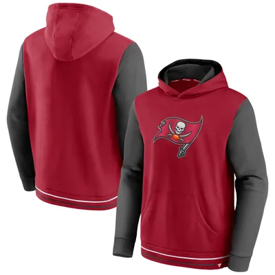 Tampa Bay Buccaneers Fanatics Branded Block Party Pullover Hoodie - Red/Pewter