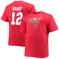 RED Tom Brady Bucs Buccaneers Logo T-shirt YOUTH MEDIUM 