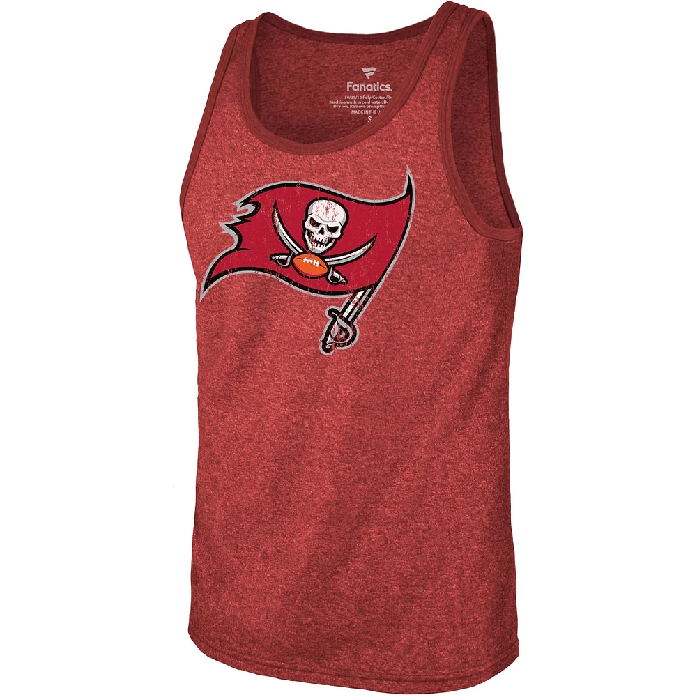 Débardeur tri-mélange rouge avec nom et numéro des Buccaneers de Tampa Bay Chris Godwin Fanatics pour hommes