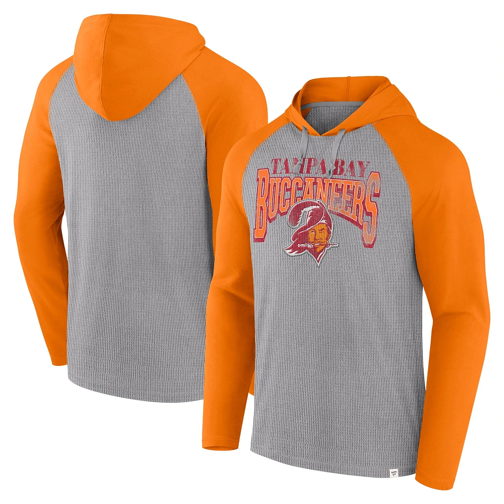 Men's Fanatics Gray/Orange Tampa Bay Buccaneers Under Center Long Sleeve Hoodie T-Shirt